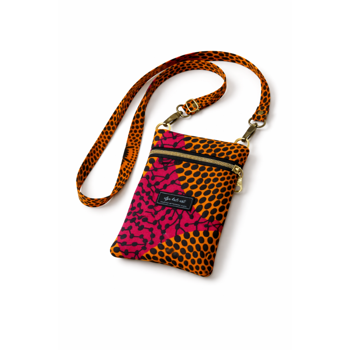 Pochette bandoulière plate en wax – Format compact