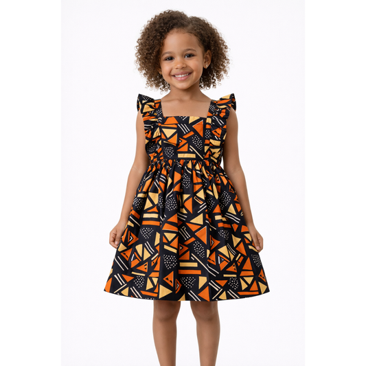 Robe enfant en tissu wax