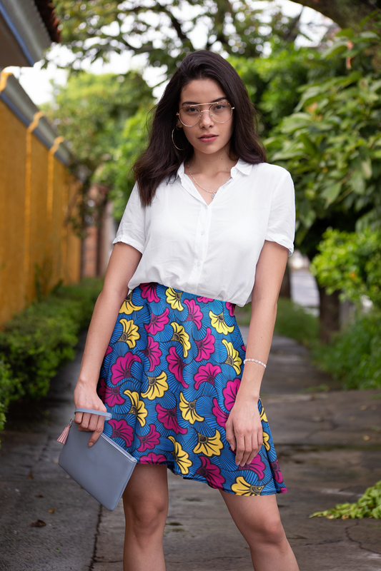 Jupe évasée femme wax