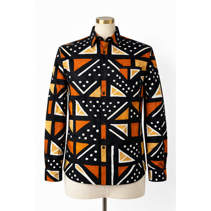 Chemise en wax Didier – Coupe droite