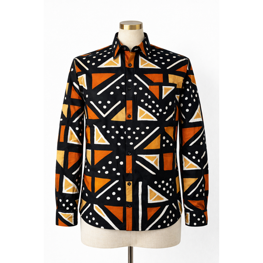 Chemise en wax Didier – Coupe droite