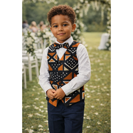Gilet de cérémonie enfant garçon en wax