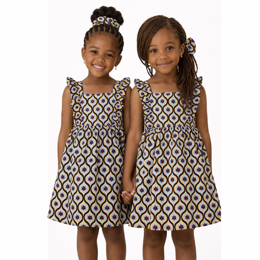 Robe enfant en tissu wax