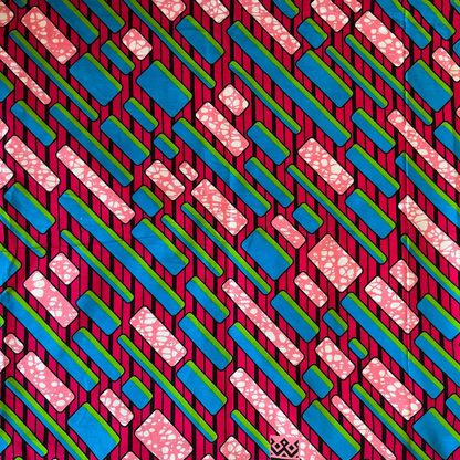 Robe enfant rose en tissu wax