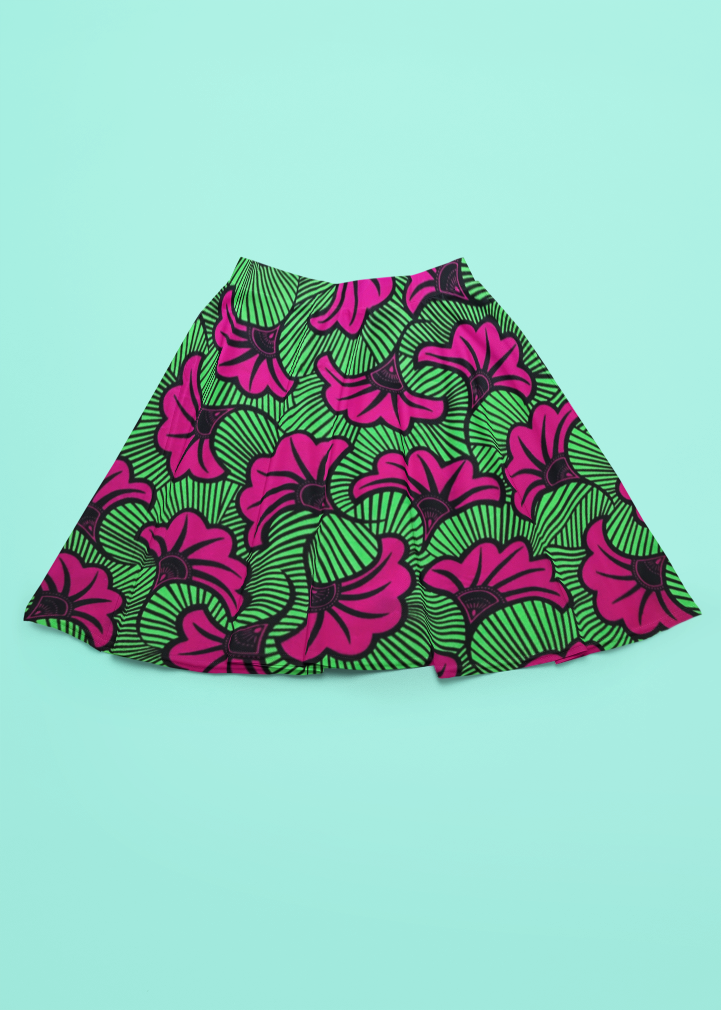 Jupe évasée femme wax