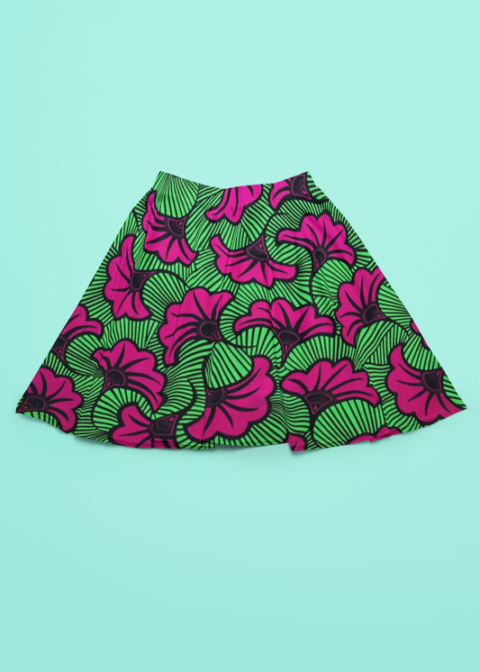 Jupe évasée femme wax