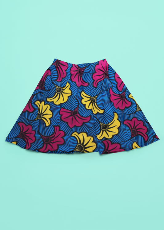 Jupe évasée femme wax